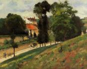 卡米耶 毕沙罗 : The Saint-Antoine Road at l'Hermitage, Pontoise